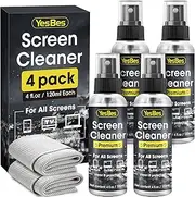 YesBes Screen Cleaner Kit - 16oz (4x4oz) with 2 Microfiber Cloths - TV, Monitor, Laptop & Electronic Device Cleaner