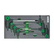 Toptul 7pc Two Way Ball Point & Hex Key Set (Modular Insert Tray System) - Metri