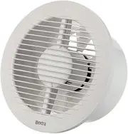 EUROPLAST 6 inch White Bathroom Extractor Fan - Wall & Ceiling Mount - 150mm Round Front - Water Resistant - 46W, 2.1E+3 rpm, 25dB