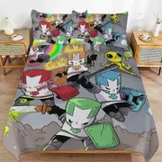 a1556 Castle Crashers Duvet Cover Set, 3 Piece Bedding Set 86x70" Double Sided Printing Decorative Comforter Cover Set (1 Duvet Cover + 2 Pillow Shams