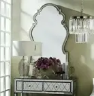 Elegant Polyurethane Ornate Framed Antique Silver Finish 110cm Home Wall Mirror