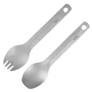 Portable Camping Spoon Strong Camping Titanium Spork Spoon Tableware Soup Spoon