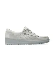 Mephisto W US7.5/EU37.5 Lady Velour Leather Women's Comfort Lace Shoe Light Grey