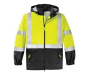 CORNERSTONE ANSI 107 CLASS 3 SAFETY MENS WINDBREAKER JACKET SZ.M,YELLOW/BLACK