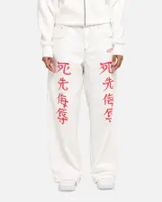 [ED HARDY] Ed Hardy Death Before Dishonour Jeans Off White - Size 28 28 Off White
