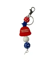 Handmade MAGA Hat Keychain - Design Picked At Random (See Photos)