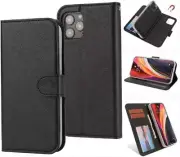 iPhone 14 Pro Leather Wallet Case 2 in 1 Magnetic Detachable Case with Stand