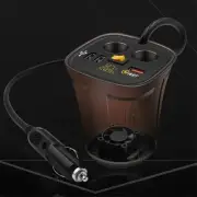 Cup Style Car Cigarette Lighter Splitter USB Fast Charger Voltage Temp Display (for: Fiat)