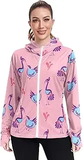 [Caihoyu] Hoodie Women with Thumb Holes Cool Shirts For Women UPF 50+ Protection Plain Sweatshirt Lightweight Jacket Women