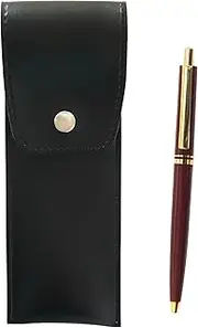 Round Button Japanese Pen Case Black AP300 Showa 40s Reproduction Retractable Metal Clip Ballpoint Pen Set of 3 Red T23-BRS-B-AP300B-R-3