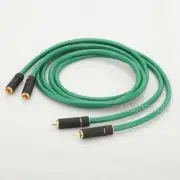 Pair 6N OFC Silver Plated Cord RCA Cable HIFI Audio RCA Interconnect Cable