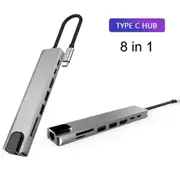 8in1 USB-C Type C HDMI Usb 3.0 Output 4K HD HUB Adapter For MacBook IPad Pro