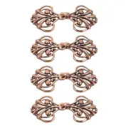 Cloak Clasp, 4 Pairs Sew on Hooks and Eyes Vintage Cape Clasps Buckles(Copper)