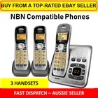 3 Handset Cordless Phone Telephone NBN OK with Answering Machine Home Office