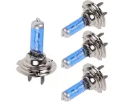Etomvoop 2 Pcs H7 6000K Xenon Gas Halogen Headlight 12V 100W Ultra Bright White Fog Halogen Lamp Bulb Car Head Light Lamp (1 Pair)