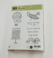 Stampin' Up! Time To Celebrate wood mount Stamp Set (Brand New)
