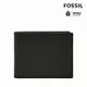 FOSSIL Derrick 真皮RFID防盜皮夾-黑色 ML3771001 (禮盒組附鐵盒)