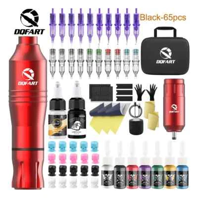 Professional Tattoo Machine Kit-1300mAh-DC Plug with 20pcs Needles For Beginners