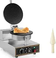 Commercial Waffle Cone Machine, Egg Cone Baker with 50-300℃ and Non-Stick Coating, Waffle Cone Machine with Time Contro for House Commercial Homemade DIY Ice Cream Cone Baking Pan
