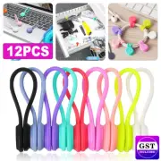 12pcs Organiser Magnetic Cable ties Holder Clip Winder Headphone Earphone Cord