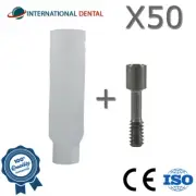 Lot Of 50 Plastic Castable Adapter Head With Hex Slim 3.0mm Dental Fixture