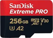 SanDisk Extreme Pro Class 10 microSDXC 256GB UHS-I U3 Memory Card with Adapter