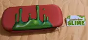 Nickelodeon Red Zipper Pencil Case Soft Structured Raised 3D Green Slime Logo