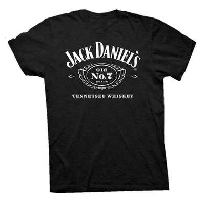 Jack Daniels Men's Cartouche Logo Tee T-shirt Top Whiskey Liquor Bar Bourbon (M)