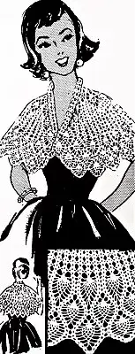 864 Vintage PINEAPPLE CAPE Pattern to Crochet SML (Reproduction)