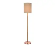 Sutton Floor Lamp in Copper/Wood/Beige