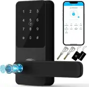 Keyless Smart Locks, Keypad, Fingerprint, BT, Code, IC Card, Key, Remote - Black