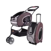 Ibiyaya 5-in-1 Combo EVA Pet Cat or Dog Carrier/Stroller Backpack - Chocolate