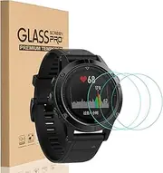 HEYUS [3 Pack] for Garmin Fenix 5 Screen Protector, 9H Hardness 0.3mm 2.5D Scratch Resistant Anti-Bubbles Anti-Fingerprint Waterproof Tempered Glass Screen Protector Protective Film Cover for Fenix 5