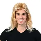 Dirty Blonde Mullet Wig Hair Males Mens Boys Dress Up Costume Accessory Party