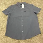 Brixton Shirt Mens Small Blue Heather Standard Fit Short Sleeve Cotton NEW