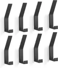 Coat Rack Hooks Wall Mounted, Black 8Packs, Bath Towel Rope Hooks for Kitchen,