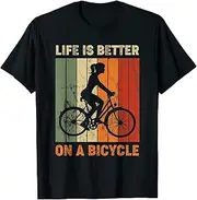 [X.Style] Life is Better On A Bicycle Bike MTB Cyclist Biking ds732 T-Shirt Black