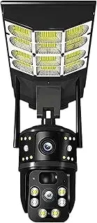 V380pro Quality Product Solar Street Lamp Integrated 4G Surveillance Camera 12MP 8K Three Screen Security Protection CCTV Camera(4G LAMPCAM ADD 64G)
