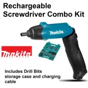 Makita Cordless Electric Screwdriver Kit with Driver Bit Set 81pcs Storage Case