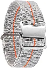 [KAVJU] 60's French Army NATO Parachute Elastic Nylon Watchband for Garmin Venu SQ 2 Venu2 plus/Vivoactive 4 3 Watch Strap 20mm 22mm