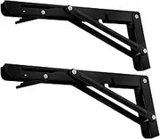 Zerodeko 2pcs Heavy Duty Farmhouse Bracket Wall Mounted Shelf Support Decorative Iron L Bracket Books Storage Shelf Bracket Foldable Brackets for Folding Shelves