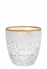 Barski European Glass D.O.F. Tumblers-12 oz-Set/6-w/ Frosted Crack Design & Gold