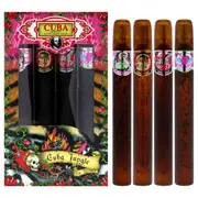 Cuba Jungle by Cuba for Women - 4 Pc Gift Set 1.17oz Cuba Snake EDP Spray, 1.17oz Cuba Tiger EDP Spray, 1.17oz Cuba Zebra EDP Spray, 1.17oz Cuba Heartbreak EDP Spray