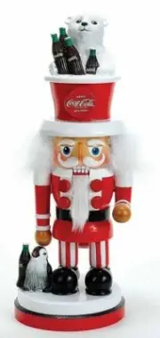 Kurt Adler Hollywood Coca Cola Nutcracker W/Polar Bear Hat 15" NIB