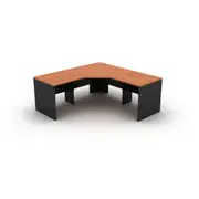 OM WORKSTATION W1500 x W1500 x D600 x H720mm Cherry/ Charcoal
