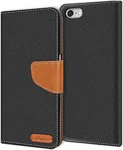 iPhone 6S Plus Case, Verco Protective Case for Apple iPhone 6 Plus 5.5 Case Denim Textile Book Case Flip Case Black