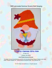 Summertime Lemonade Gnome Wall Hanging- Plastic Canvas Pattern or Kit
