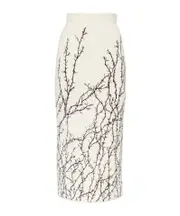 Alexander McQueen Back Slit Pencil Skirt XS Ivory/Black