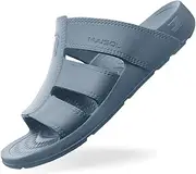 [NUUSOL] Stanley Slide Men Flip Flops/Sandal; Non-Slip Durable Soft-Cushion Lightweight Non-Porous Textured Footbed Orthotics Arch Support Footwear Relieve Plantar Fasciitis Feet Joints Neck & Back Pain