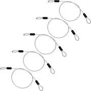 uxcell 1/8" Dia Vinyl Coated Stainless Steel Cable with Loops, 5 Pcs 2 ft (20") Flexible Wire Rope Security Chain Lanyard Lock for Outdoor Stage Lighting Luggage Lock, Clear